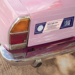 Autocollant De Voiture Retro Typographie Cool Logo d'entreprise QR
