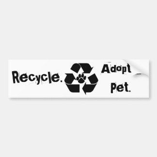 Autocollant De Voiture Réutilisez., adoptez un animal familier. Adhésif
