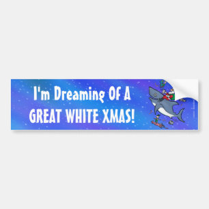 Autocollant De Voiture Rêver d'un grand bumpersticker de Noël blanc