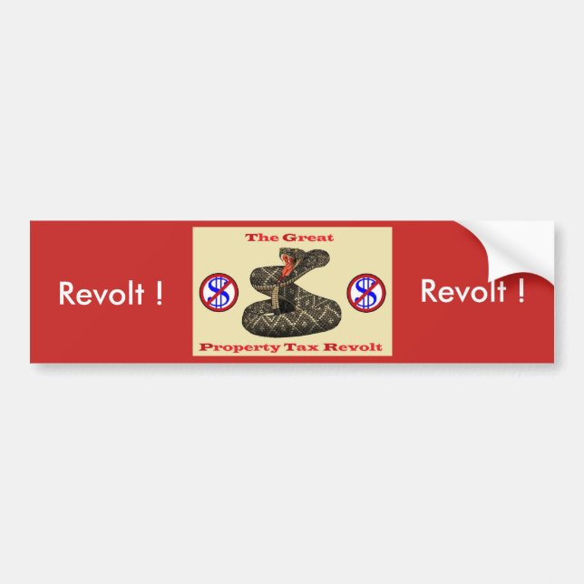 Autocollant De Voiture Révolte d'impôt foncier ! (Devant)
