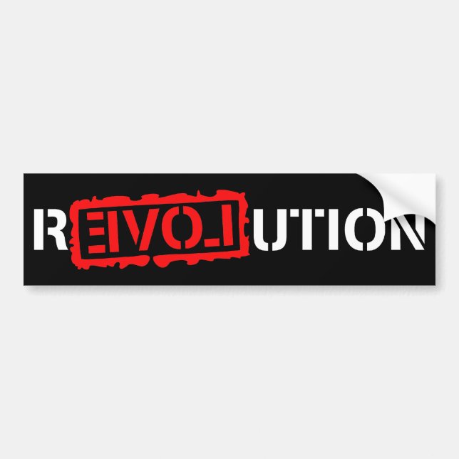 Autocollant De Voiture Révolution avec amour ! (Devant)