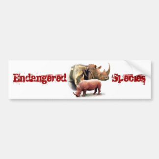 Autocollant De Voiture Rhinocéros l'autocollant d'espèce menacée