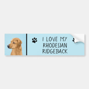 Autocollant De Voiture Rhodesian Ridgeback Painting - Art original du chi