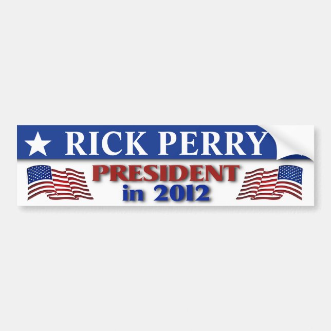 Autocollant De Voiture Rick Perry à la présidence en 2012 (Devant)