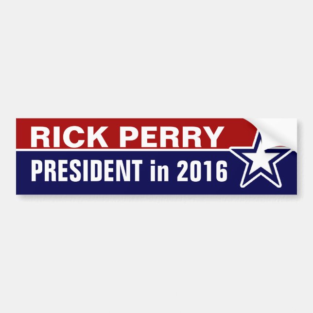 Autocollant De Voiture Rick Perry en 2016 (Devant)