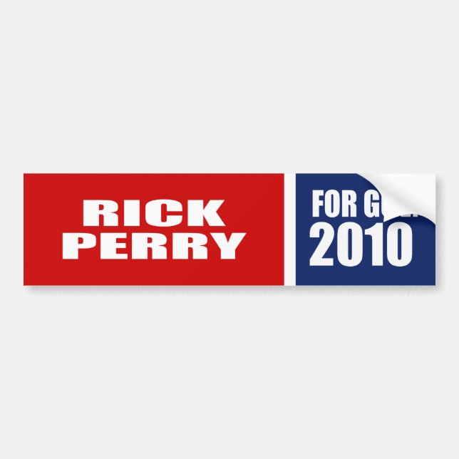 AUTOCOLLANT DE VOITURE RICK PERRY POUR LE GOUVERNEUR (Devant)