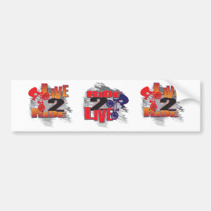 Autocollant De Voiture Ride 2 Live 2 Ride BMX rider