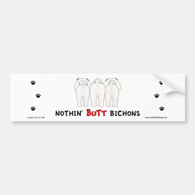 Autocollant De Voiture Rien n'aboutent Bichons (Devant)