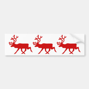 Autocollant De Voiture Rindeer rouge / Silhouette caribou