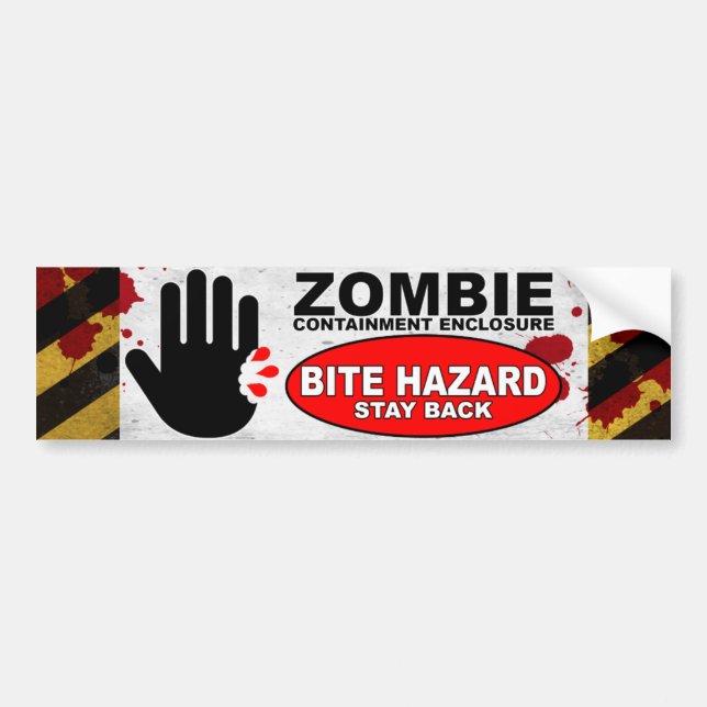 Autocollant De Voiture Risque de morsure de zombi (Devant)