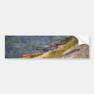Autocollant De Voiture River with Rowing Boats by Vincent van Gogh