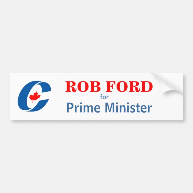 Autocollant De Voiture Rob Ford pour le premier ministre (Devant)