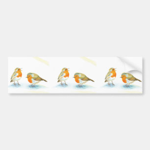 Autocollant De Voiture Robins rouges en hiver