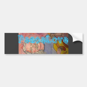 Autocollant De Voiture rocker folk aux cheveux argentés PeaceLove