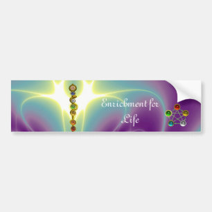 AUTOCOLLANT DE VOITURE RODE D'ASCLEPIUS 7 CHAKRAS, YOGA, ÉNERGIE SPIRITUE