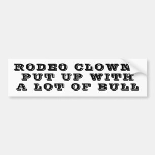AUTOCOLLANT DE VOITURE RODEO CLOWNS POUSSÉ AVEC BULL