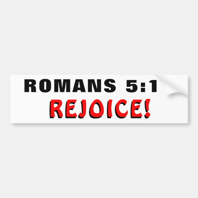 Autocollant De Voiture Romains 5:11 Réjouissez-vous ! (Devant)