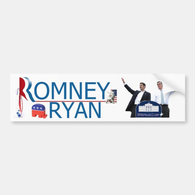 Autocollant De Voiture Romney/adhésif pour pare-chocs 2012 de Ryan (Devant)
