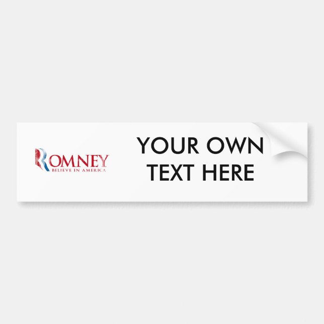 Autocollant De Voiture Romney - croyez à l'Amérique (rouge) (Devant)