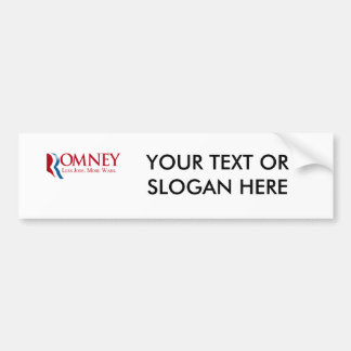 Autocollant De Voiture Romney - moins de travaux, plus de guerres