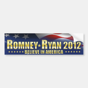 Autocollant De Voiture Romney - Ryan croient à l'Amérique