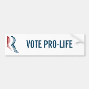 Autocollant De Voiture Romney : Vote contre l'avortement et l'euthanasie