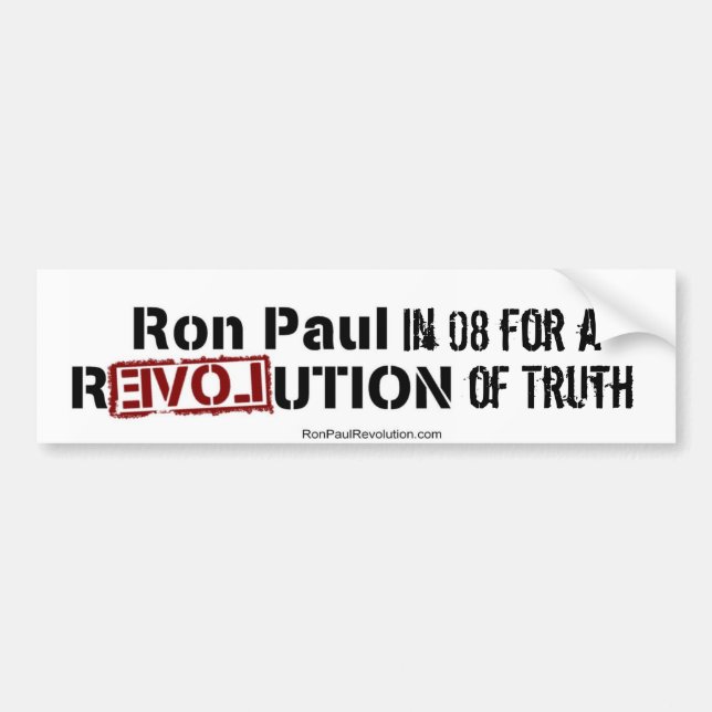 Autocollant De Voiture Ron Paul 08 (Devant)