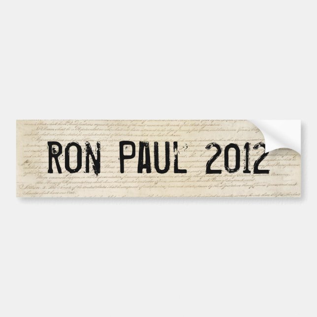 Autocollant De Voiture Ron Paul 2012 (Devant)