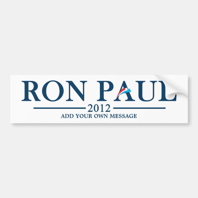 Autocollant De Voiture Ron Paul 2012 - Ajoutez votre propre texte (Devant)