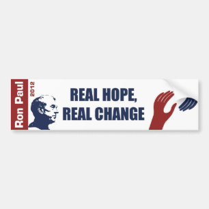 Autocollant De Voiture Ron Paul 2012 : Vrai espoir, vrai changement