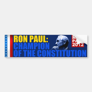 Autocollant De Voiture Ron Paul : Champion de la constitution