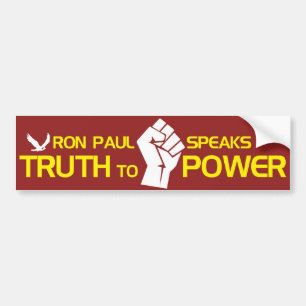 Autocollant De Voiture Ron Paul parle la vérité à la puissance