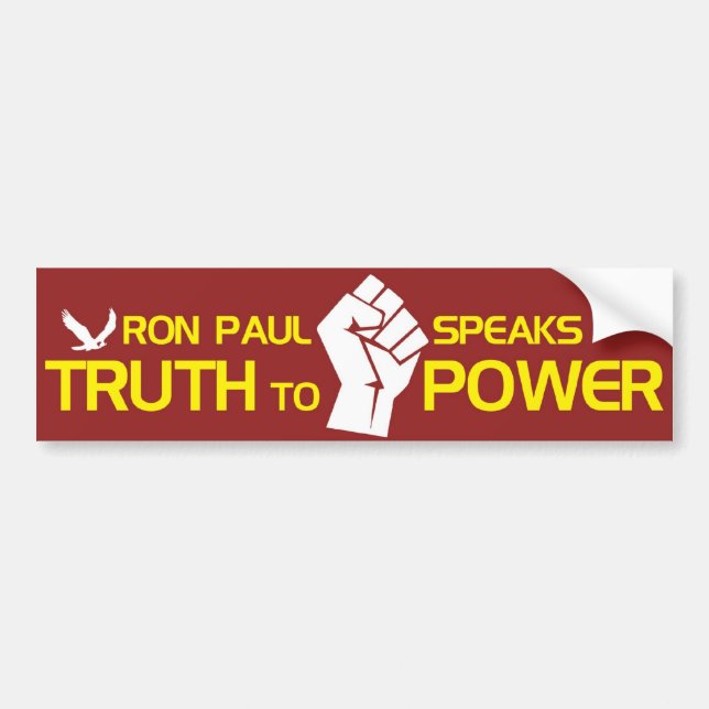 Autocollant De Voiture Ron Paul parle la vérité à la puissance (Devant)