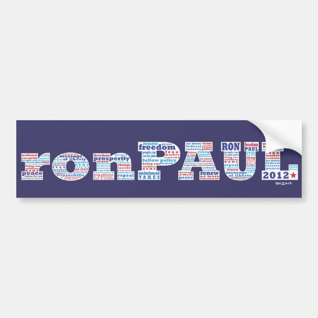 Autocollant De Voiture Ron Paul pour le président 2012 (Devant)