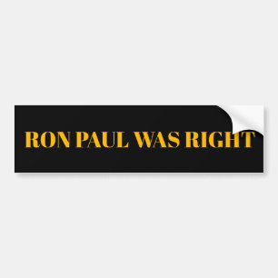 Autocollant De Voiture Ron Paul was Right Bumper Sticker