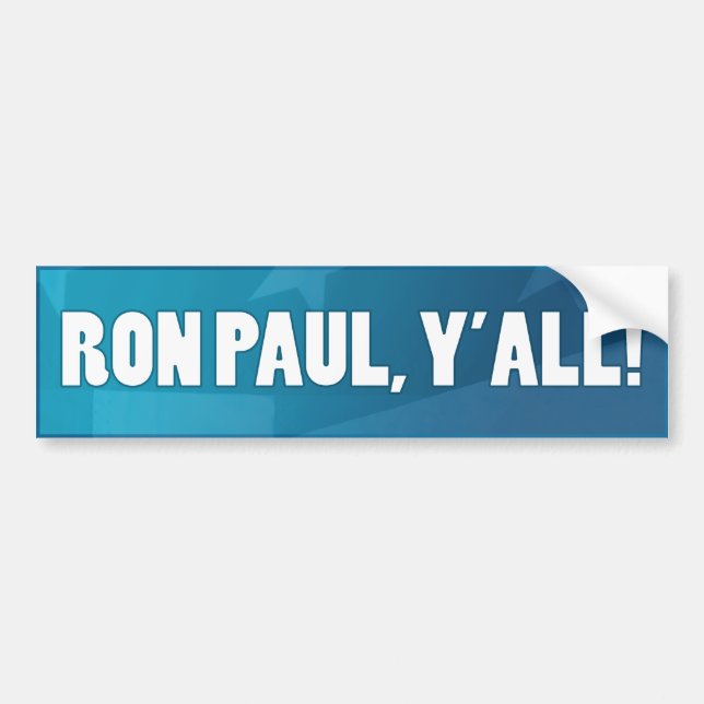Autocollant De Voiture Ron Paul, Yall ! (Devant)
