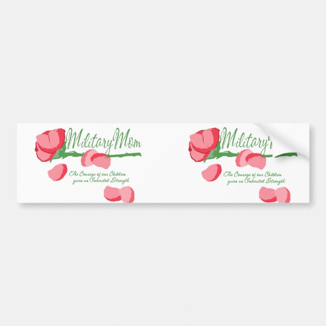 Autocollant De Voiture Rose de la maman militaire (Devant)