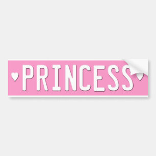 Autocollant De Voiture Rose de plaque minéralogique de princesse adhési