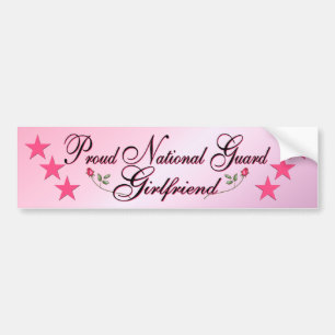 Autocollant De Voiture Rose et amie fière de garde nationale