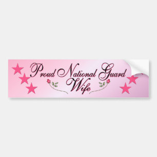 Autocollant De Voiture Rose et épouse fière de garde nationale