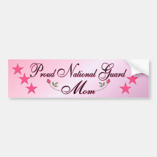 Autocollant De Voiture Rose et maman fière de garde nationale