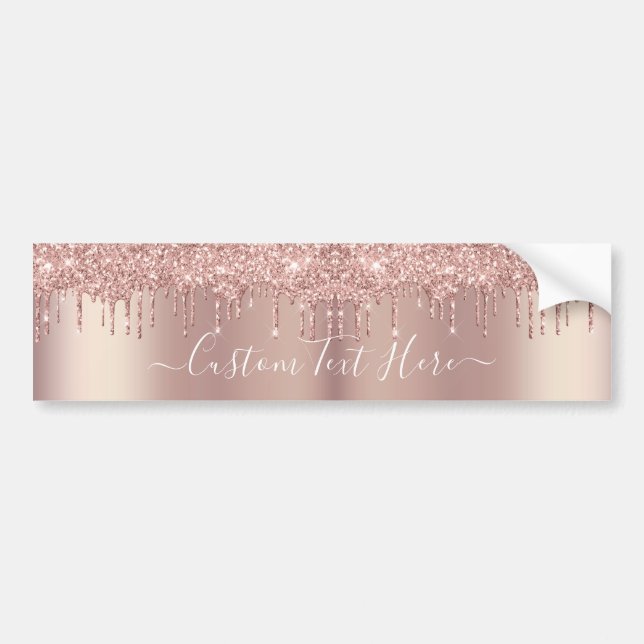 Autocollant De Voiture Rose Gold Blush Parties scintillant Drivers Custom (Devant)