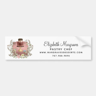 Autocollant De Voiture Rose Gold Cake Bakery Baker pâtisserie Chef