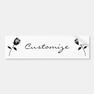 Autocollant De Voiture Rose noir Valentine Flower Thunder_Cove
