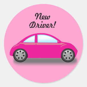 Autocollant de voiture rose pour nouveau conducteu