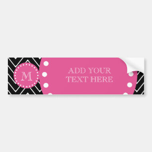 Autocollant De Voiture Roses indien, Chevron noir et blanc   votre