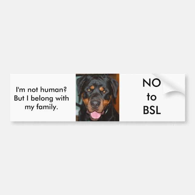 Autocollant De Voiture Rottweiler BSL (Devant)