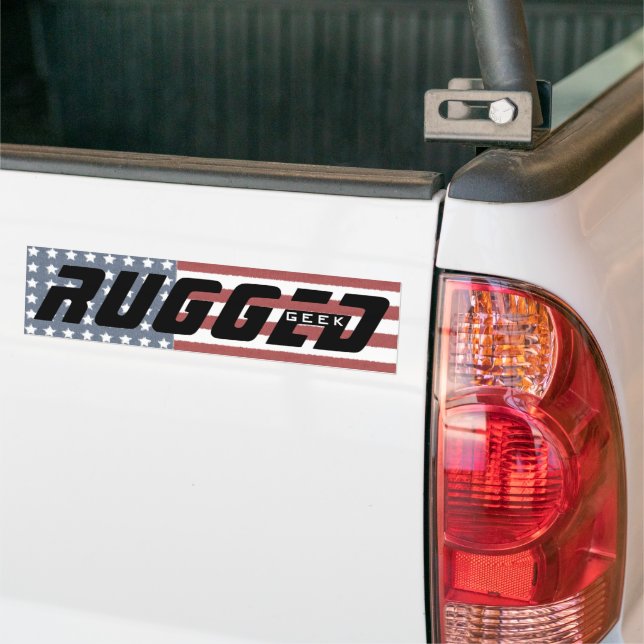 Autocollant De Voiture rouge blanc US Drapeau RUGGED GEEK Tech Nerd (Sur camion)