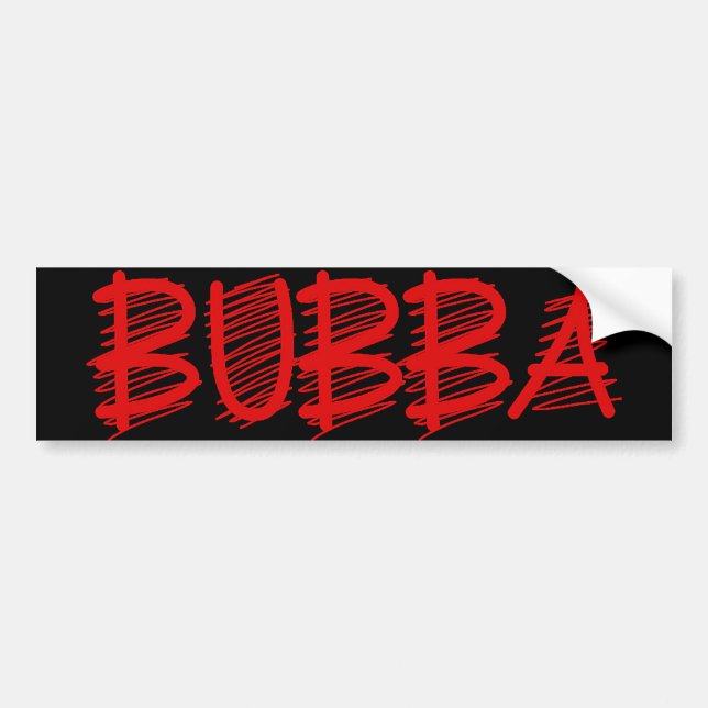 Autocollant De Voiture Rouge Bubba sur noir (Devant)