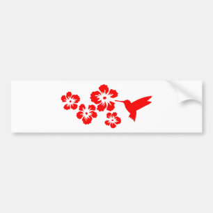 Autocollant De Voiture rouge de ketmie de colibri